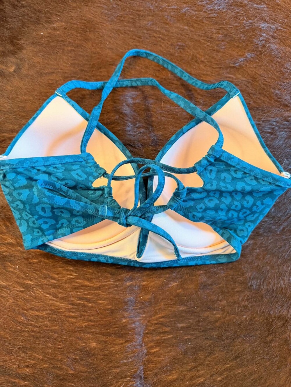 Shade & Shore Blue Animal Print Bra